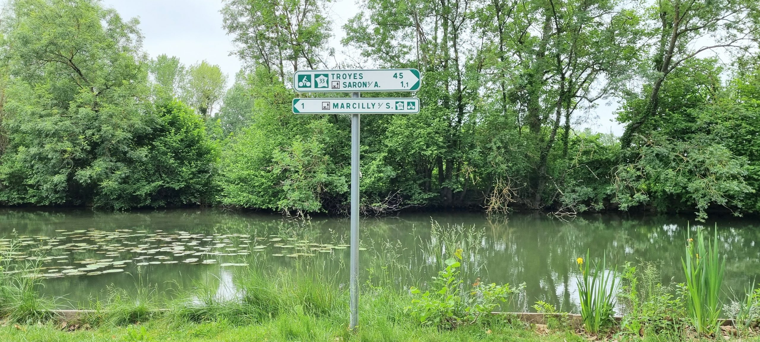 Signalétique voie verte Troyes